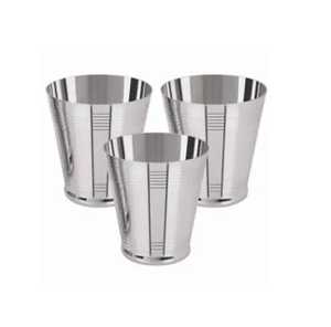 Juego de 3 Vasos de Agua de Acero Inoxidable, Vaso de Metal Grabado para Beber, Taza Reutilizable para Jugo y Leche, Vajilla Duradera para Restaurante - Product Image 1