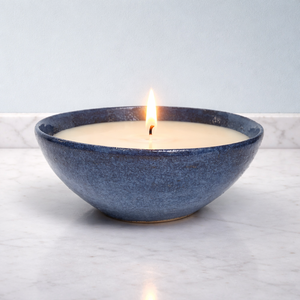 Charcoal Luxe Ceramic <b>Candle</b> Vessel Wide Bowl Gold Rim Smooth Glaze Heat Resistant Durable Reusable Single Wick Decor - Product Image 4