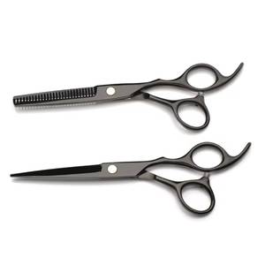 Ensemble de ciseaux de coiffure professionnels avec peignes, brosse, cape et étui, en acier inoxydable 440C, pour droitiers, manche long, pointe acérée - Product Image 5