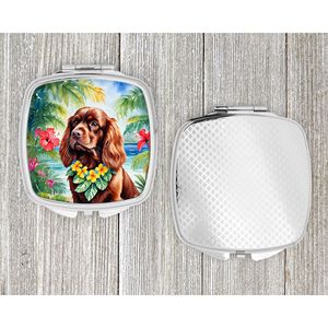 Miroir de maquillage de voyage compact pour femmes et filles Sussex Spaniel Luau décoratif pliant design de poche cadeau de poche - Product Image 4