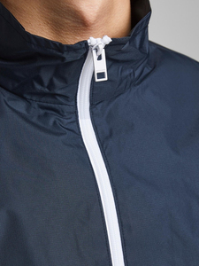 Veste coupe-vent bleu marine pour homme avec fermeture éclair et poches latérales Coupe régulière Col montant Vêtements de sport d'extérieur - Product Image 4