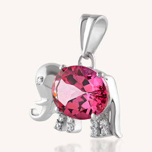 Colgante de topacio rosa en plata de ley 92.5 KLSP-50487 - Product Image 3