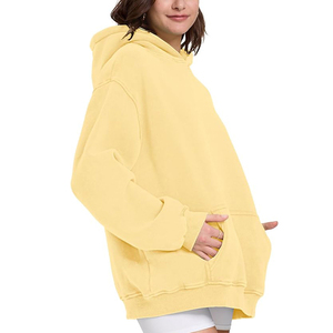 Sudadera con Capucha Personalizada ODM con Logotipo Amarillo en la Parte Delantera, Sudadera de Felpa de Algodón Premium para Hombre y Mujer, Ecológica, Informal, de Invierno, 370g - Product Image 6