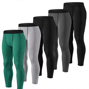 Gym Leggings US Size 90% Polyester 10% Spandex Custom Logo Sportswear Running <b>Tights</b> Pants Elastic <b>Compression</b> - Product Image 2