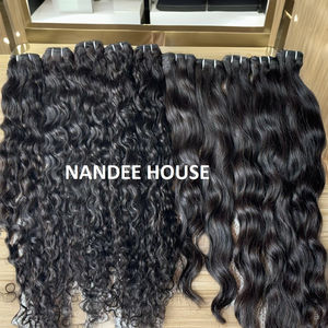 Vente en gros 100% indien vierge Remy brut Temple Extensions de cheveux humains HD dentelle fermeture frontale perruque Machine Double trame unique donneur - Product Image 2