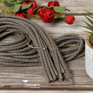 Cordons en cuir ronds élégants faits à la main pour la fabrication de bijoux 2mm 3mm 4mm beaux dessins pour fabriquer des composants - Product Image 4