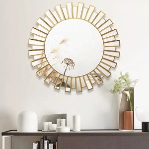 Luxury Designed <b>Round</b> Handmade <b>Mirror</b> Glass <b>Wall</b> Art Decor Antique <b>Gold</b> Framed <b>Mirrors</b> From REHMAN CRAFT - Product Image 2