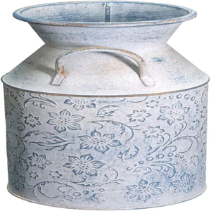 Maceta de Metal Galvanizado Estilo Rústico Vintage, Florero Retro Antiguo, Soporte para Flores de Granja/Campo - Product Image 2