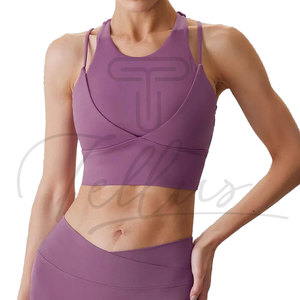 Latest Design Womens Sports Bra Mesh Fabric Sports Wear Custom Made Lady Sports Bra For Adults - Product Image 2