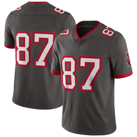 Jersey Sublimasi American Football Bermotif Logo Depan Bernapas Lengan Pendek Perlengkapan Latihan