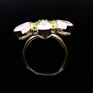 Wedding Wear 925 Sterling Silver <b>Peridot</b> White Rainbow Moonstone Silver Plated Jewelry Women Wear Classic <b>Ring</b> - Product Image 4