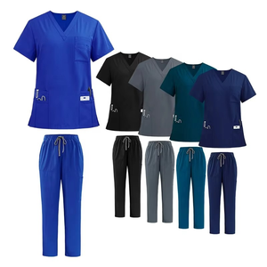 Hot Selling Polyester OEM Custom Logo Comfortable Hospital Uniform Soft Short Sleeve Uniform Women Nursing <b>Scrubs</b> - Product Image 5
