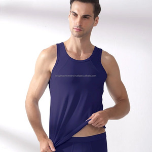 Camiseta Interior para Hombre, Sin Mangas, Transpirable, de Poliéster/Algodón, Corte Ajustado, para Verano - Product Image 6