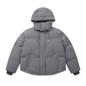 แจ็กเก็ตปลาปักเป้าแฟชั่นฤดูหนาวสำหรับผู้ชายปกตั้งสไตล์ไฮสตรีทดีไซน์แบบระเหิดสีดำบนผืนผ้าใบ - Product Image 3