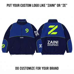 Chaqueta Cortavientos de Poliéster Taslan Premium de 320 GSM, Color Azul Marino y Azul Rey, con Paneles en Bloques de Color, Personalizable con Logotipo - Product Image 1