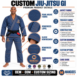 Uniforme de Jiu Jitsu Brasileño Unisex, Gi Antibacterial, Absorbente de Humedad, Preencogido, Tejido de Perlas, Kimono con Costuras Reforzadas - Product Image 6