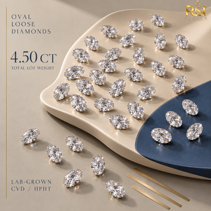 Diamant ovale de 4,50 carats cultivé en laboratoire, couleur DEF, CVD HPHT |   Pierres précieuses non certifiées, calibrées, à facettes équilibrées et dimensionnées - Product Image 5