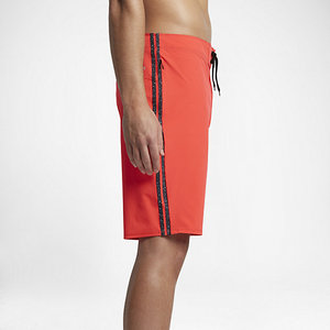 Shorts de Baño para Hombre, Color Naranja Sólido, con Cordón en la Cintura, Secado Rápido, Corte Medio - Product Image 4