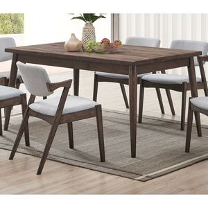 Contemporary <b>Walnut</b> Finish 1-Piece Solid Wood Rectangle Dining <b>Table</b> Melamine MDF Furniture for Dining Room - Product Image 2