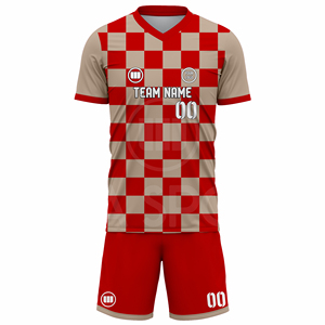 ชุดฟุตบอลแบบซับลิเมชั่น เสื้อและกางเกงขาสั้นสั่งทำได้ คุณภาพสูง ชุดกีฬา ผู้ผลิต OEM ODM - Product Image 2