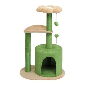 Árbol para Gatos de Lujo de 33 Pulgadas, Torre Multinivel con Percha Curva, Cama Acolchada para Gatitos, Muebles de Lujo para Gatos en Caja - Product Image 1