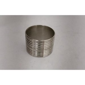 Anneau de serviette en aluminium finition argentée avec design classique, taille personnalisée et forme ronde - Écologique - Product Image 1