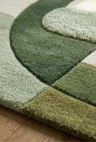Modern Abstract Block Patchwork Wool Anti-Slip Medium Pile Cotton Canvas Backing Hand Tufted Area Rug 10-14mm Thickness Home