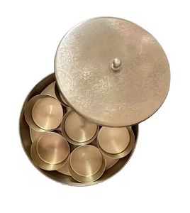 Premium Spice Organizer Metallic <b>Masala</b> Case Multi Compartment Storage for Cooking Essentials and Dry Items - Product Image 2