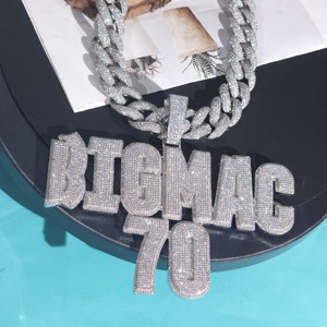 Buy Rhodium Plated Iced Out Custom <b>Name</b> Necklace Rose Gold Cuban Link <b>Chain</b> Engagement Hip Hop Jewelry for Women in India - Product Image 3