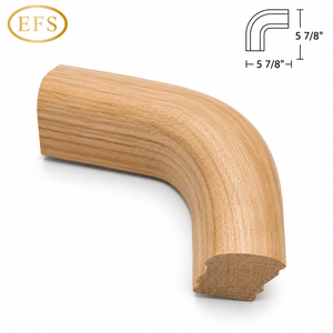 Solid Wood Red Oak Stair Handrail 90-Degree Quarter Turn | 5-7/8 Inch Contemporary Staircase Corner Fitting | Eco-Friendly - Product Image 2
