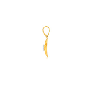 Colgante minimalista de oro amarillo para mujer con diamantes cultivados en laboratorio de corte brillante redondo para uso diario. - Product Image 3