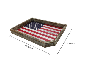 Luxury Crafts Rustic Design Wood Serving Tray for <b>Coffee</b> Tea Fruit & Wedding Decor for Home Restaurant Hotel - Product Image 2