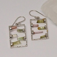 Hochwertige Grüne Turmalin-Ohrringe Silber Edelstein Hängeohrringe Oktober Geburtsstein Schmuck zum Fabrikpreis