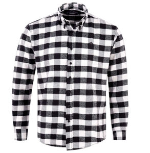 Chemise en flanelle à carreaux pour homme, manches longues, en coton tricoté, décontractée, pour le travail ou la moto - Product Image 4