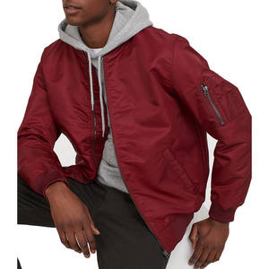Oferta Caliente: Chaqueta Bomber Larga y Delgada para Hombre, Precio Económico al por Mayor, con Puños y Dobladillo Lisos de Punto, Cortavientos Frontal de Poliéster de Alta Calidad - Product Image 3
