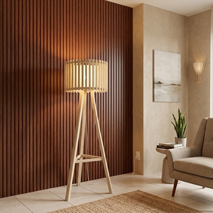 Lámpara de Pie Decorativa de Madera de Teca, Trípode de Ramas Naturales, Pantalla de Luz, Mueble de Iluminación de Lujo Balinés Hecho a Mano de Primera Calidad - Product Image 3