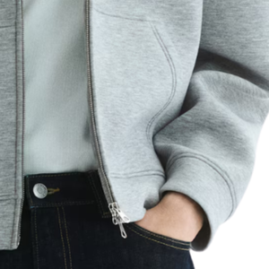 Loose Fit <b>Zip</b> Through Hoodie Soft Cotton Blend Full <b>Zip</b> <b>Hooded</b> Sweatshirt Casual Streetwear Custom OEM ODM Factory Supplier - Product Image 5