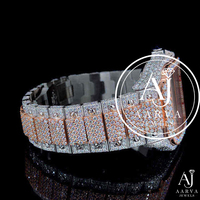 Reloj de Pulsera Mecánico Analógico de Acero Inoxidable con Incrustaciones de Moissanita para Hombre, Esfera Cuadrada, Estilo Lujoso, Hip Hop, Correa de 20 mm, 41 mm