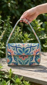 Beautiful Handmade Embroidered Cotton Coin Wallet Decorative Traditional Fabric <b>Money</b> <b>Pouch</b> Secure Zip Closure New Year Party - Product Image 3