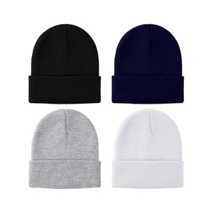 Gorro de Punto de la Mejor Calidad, Color Sólido, Gorro de Invierno para Adultos 56-58CM, Estilo Casual, 100% Lana - Product Image 1