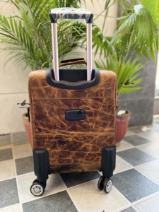 New Arrival Real Genuine Leather Luggage Bags Multi Uses Handmade Trolley Bag Unisex Big Size Multi Uses <b>Suitcase</b> - Product Image 2