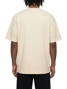 เสื้อยืดคอกลมโอเวอร์ไซส์ แขนสั้น สีพื้น ผ้าคอตตอนเจอร์ซีย์ถัก 100% สำหรับผู้ชาย - Product Image 5