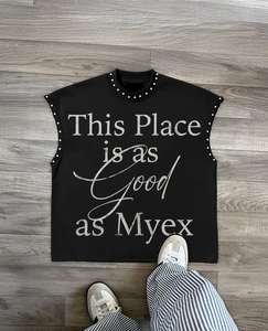 เสื้อกล้ามถักสไตล์วินเทจพิมพ์ลายตามสั่งสำหรับผู้ชาย เสื้อยืดลำลองแนวสตรีทแวร์สำหรับผู้ชายและผู้หญิง พร้อมบริการ DDP - Product Image 4