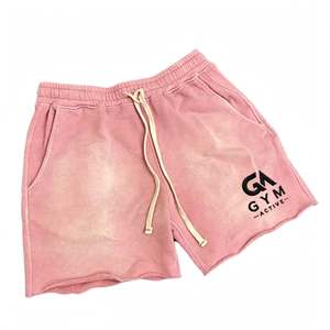 GYM Active High Quality Custom 100%Polyester Canvas Vintage Sports <b>Shorts</b> Women Men Hot Sale Summer Acid Wash Streetwear <b>Zipper</b> - Product Image 2