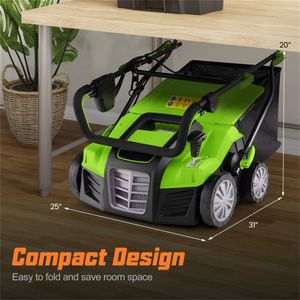 Scarificatore Elettrico a Filo da 1300W, Larghezza di Taglio 16 Pollici, Ruote Resistenti all'Usura, Ampio Sacco Raccoglierba Rimovibile, 230V per Giardino Domestico - Product Image 5