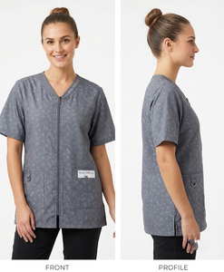 Blouse de toilettage pour animaux à manches courtes en polyester/nylon/coton avec fermeture éclair intégrale et taille ajustable pour salon de beauté et coiffure - Product Image 5