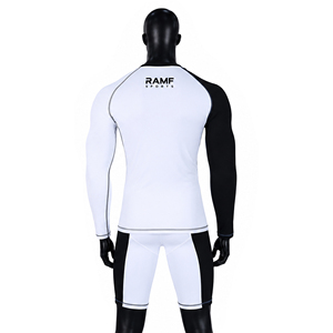 Custom Printed Logo Unisex Rash Guard Polyester/Nylon Low Price <b>Compression</b> MMA Rash Guards - Product Image 4