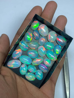Opale naturelle d'Éthiopie Welo, cabochon ovale 10x8mm, couleur feu blanc, pierre précieuse certifiée par un tiers, modèle 45, bijoux