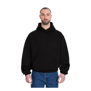Unisex Oversized Hooded Sweatshirt Solid Color French Terry Casual <b>Pullover</b> Autumn Style Pocket Design Regular Fit - Product Image 1