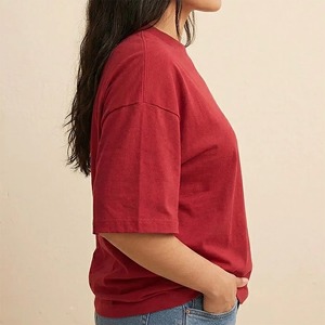 Novedad 2026: Camiseta de Verano de Algodón 100% de Color Liso, Corte Regular, Manga Corta, Ligera, Transpirable, Cuello Redondo con Apliques - Product Image 3